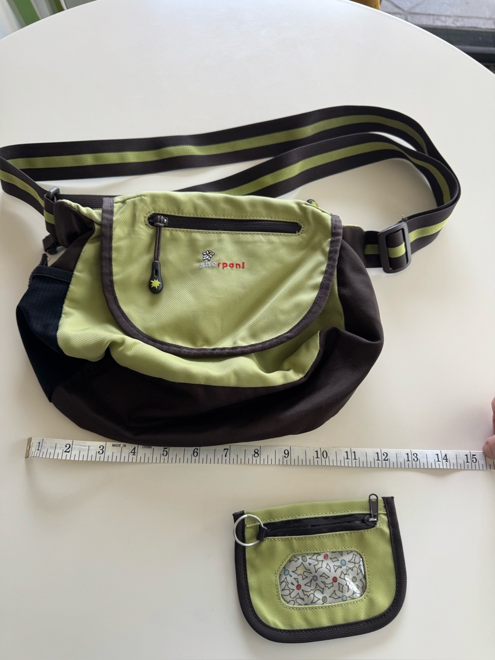 Sherpani Olive & Brown Crossbody bag